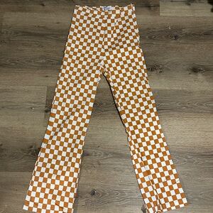Orange and White Checkered Pants